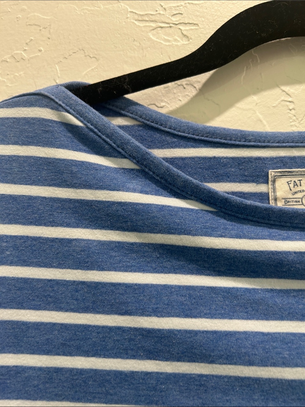 Fat Face Blue and White Striped Crew Neck Top - Picture 3 of 4